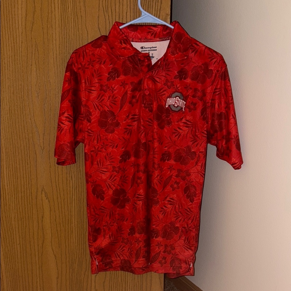 Ohio State Buckeyes Floral Polo Shirt - Picture 1 of 3